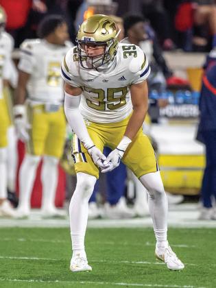Georgia Tech’s Will Kiker lines up on the kickoff return team in the final week of the regular season last year versus the University of Georgia. (Contributed Photo by Joseph Sisson)