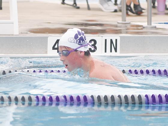Gilmer Swim team member Ryder Johnstone. Gilmer hosts the Mountain Championships next Friday.