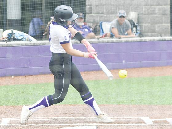 Clockwise from top are Lady Cats Mary Grace Jones, right fielder Mia Henson and second baseman Gracie Gaitanoglou. Jones collected six hits and drove in five runs for Gilmer last week.