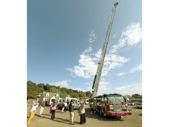 The ladder truck is a Class A pumper, has a 100-foot ladder and can pump 1,500 gallons a minute.