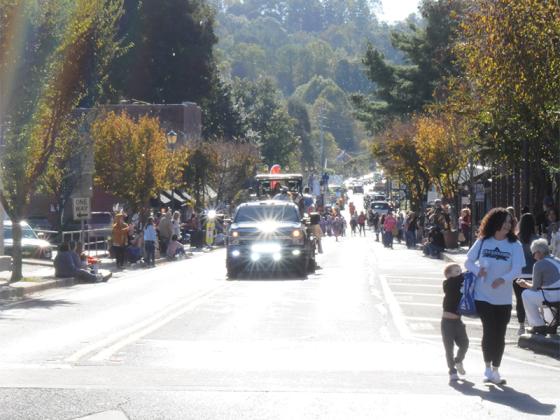 A line of floats, cars, marchers and more move up River Street/GA Highway 52 in the Georgia Apple Festival Parade. This exciting Saturday, Oct. 11 event brought hundreds downtown.
