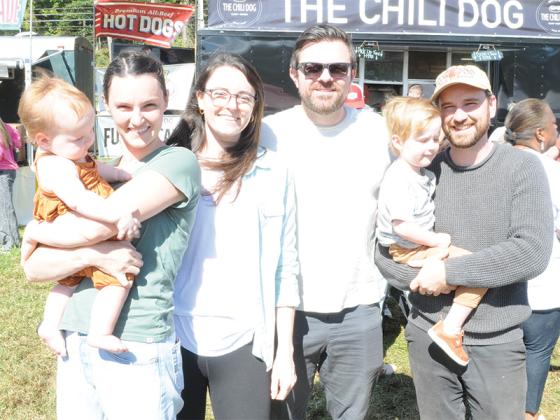 A family explores the Georgia Apple Festival on Saturday, Oct. 11. Shown from left are, Margo Brewster, Maggie Brewster, Rachel Hughes, Brian White, Nico Brewster and Daniel Brewster.