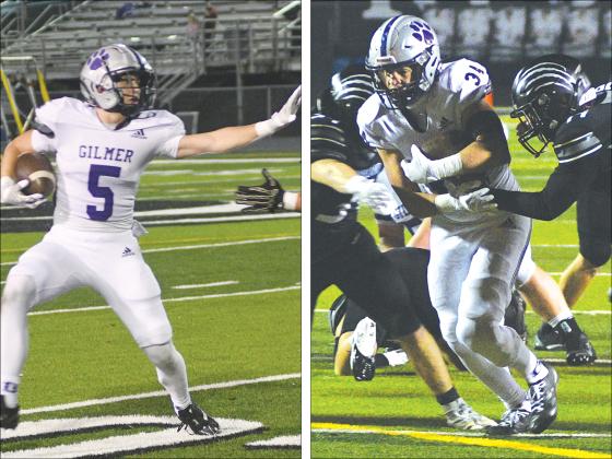 From left are Gilmer’s Hunter Britain and Peyton Chancey, who rushed for 154 and 88 yards, respectively, last Friday versus Ridgeland. Chancey leads GHS with 1,035 yards and 20 touchdowns on the season.