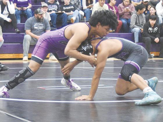 Gilmer sophomore Daniel Escobar (left) fends off a shot and is the Bobcats’ top returning state placer from last year.