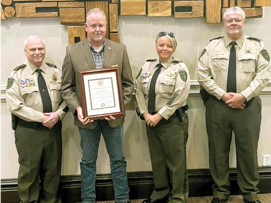 Sheriff Nicholson with GCSO Accreditation Manager Lt. George Ellis, Gilmer Detention Center Captain Misty Williams and Office of Professional Standards Captain Frank Copeland.