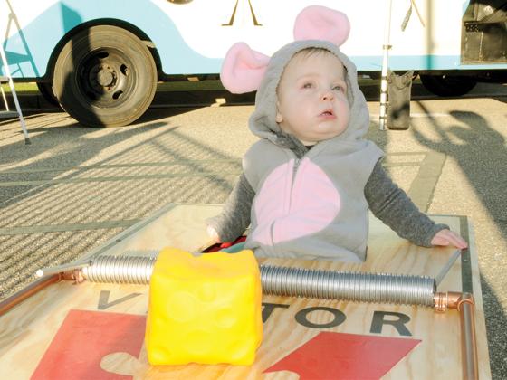 Grace Buffington attends the Ellijay First Baptist Church’s Fall Festival while dressed up as a tiny baby mouse, Oct. 31.