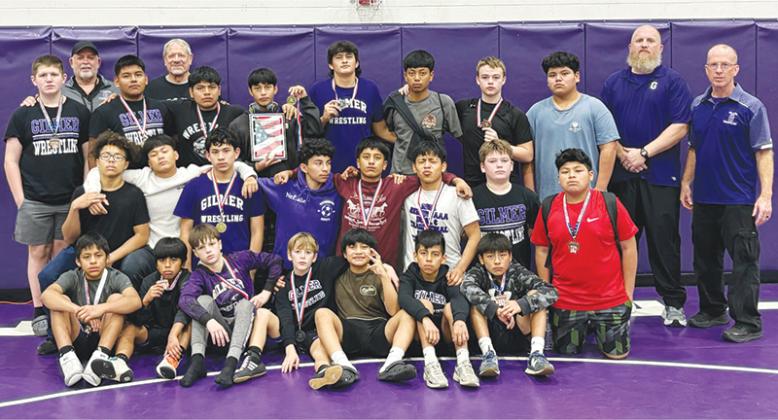 Above are Clear Creek Middle School wrestlers and coaches following the Mountain League Tournament. CCMS won the traditional portion of the event and finished second in duals. A full recap will appear in a  future edition of the Times-Courier. (Contributed photo)