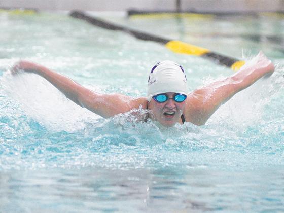 Gilmer’s Lana Ginger swimming the butterfly.