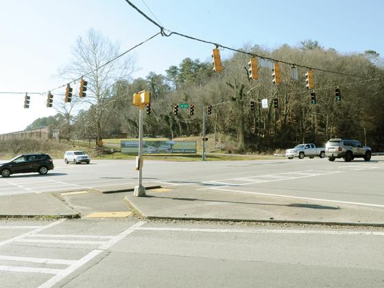 Cars navigate the intersection between Hwy. 282 and South Main Street near the Ellijay Dairy Queen.