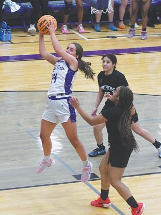 Gilmer senior Bree Burnette snatches a defensive rebound versus No. 4 Ridgeland last Tuesday.