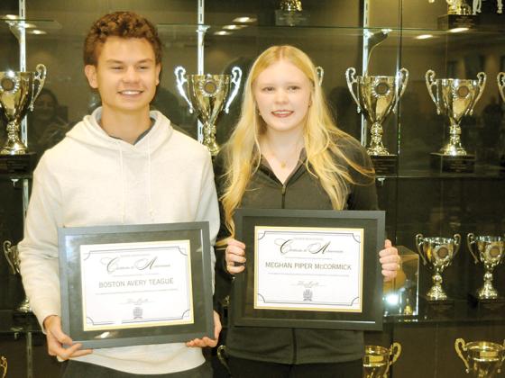 Salutatorian Boston Teague, left, and Valedictorian Meghan McCormick, right, will be speaking at the Gilmer High School graduation.
