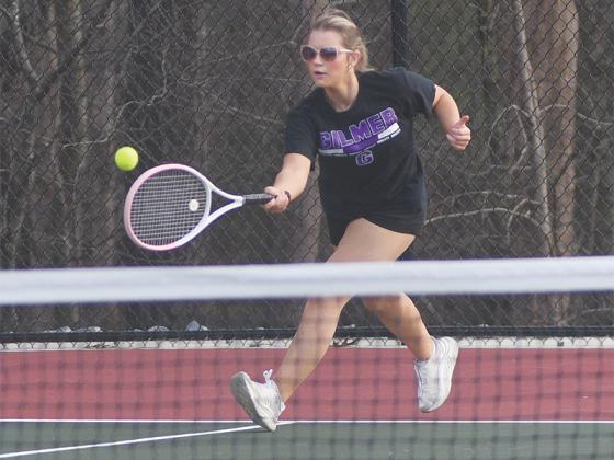 Lady Cat Addie Duggan tracks down a ball last Thursday against Dawson County.