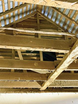 The beams of the old Ridgeway Baptist Church show the skill and craftsmanship of men more than 160 years ago.