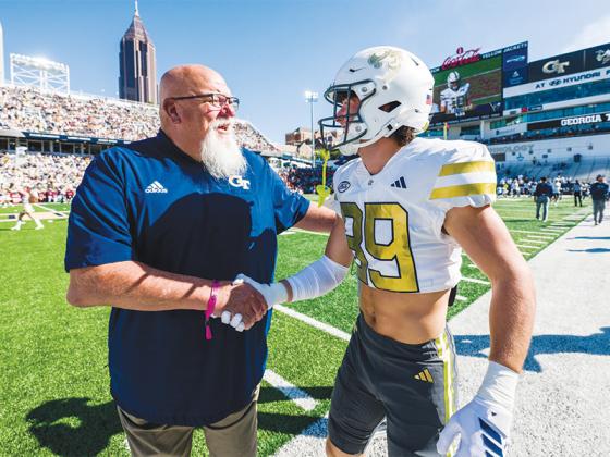 Georgia Tech football hall of famer John Davis and Will Kiker.