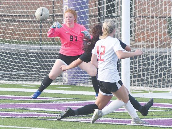 Gilmer goalkeeper Mattie Jones (97) prepares to make a save versus Dalton.
