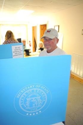 Randy Westbrook votes in Gilmer County's primary election Tuesday, May 19.