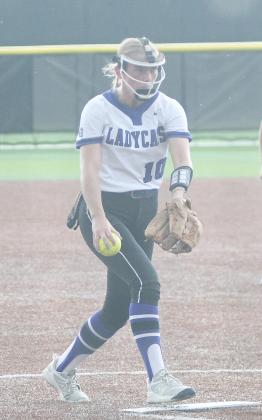 Pitcher Lily Fortune winds up during her senior season at GHS.