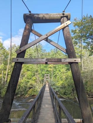 The Swinging Bridge is an iconic sight on the Benton MacKaye Trail.
