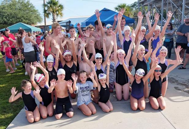 Above are Gilmer swimmers at last weekend's state meet.
