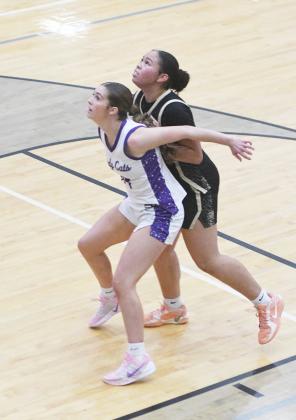 Gilmer's Jaylee McDaniel blocks out an opponent last season. She will be one of four seniors on the roster for the 2026-27 season.