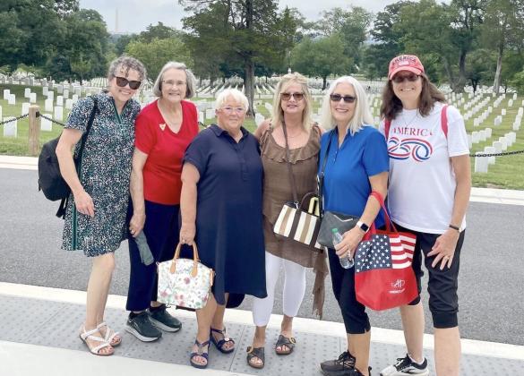 Gilmer Daughters of the American Revolution (DAR) members see Arlington National Cemetery during their trip to attend the 135th DAR Continental Congress. Shown from left are Jennifer Anderson,Rebecca Amerson, Gilmer DAR Regent Danette Ozment, Donna Reece, Martha Payne and Virginia Cowden.