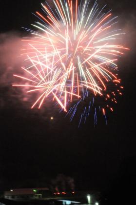 Red, white and blue fireworks light up the sky on America's 250th July Fourth in Ellijay, Georgia.