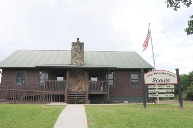 On Tuesday, July 14, the Boy Scout hut had its sign and flag up.