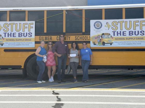 Shown from left are Northeast Georgia Board of Realtors (NGBR) President Kirbi Smith, former NGBR president Teesha Morgan, former NGBR president Mark Congdon, NGBR Director Maria Zabala and Optimist Club Programs Chair Carolyn Slavenas.