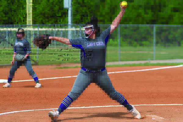 Clear Creek’s Zoey Woody struck out five batters in the Lady Cats’ 13-5 victory over Dawson County last Tuesday.