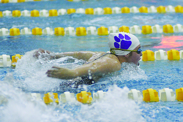Gilmer Lady Cat Aniston Fowler won the 100-yard butterfly at last week’s meet in Adairsville.