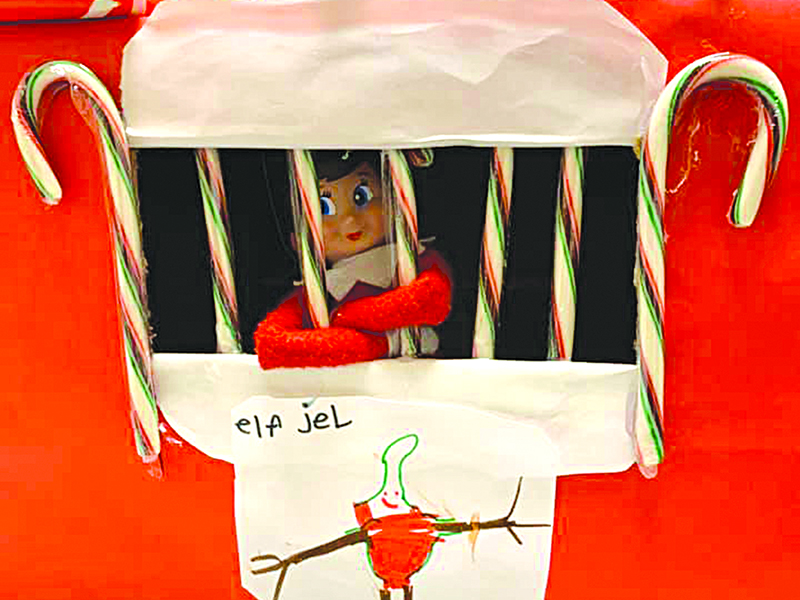 Stitches in his cell before being handed over to Santa.