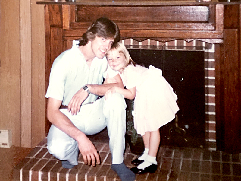Dale is pictured with daughter, Aby, around 1984. 