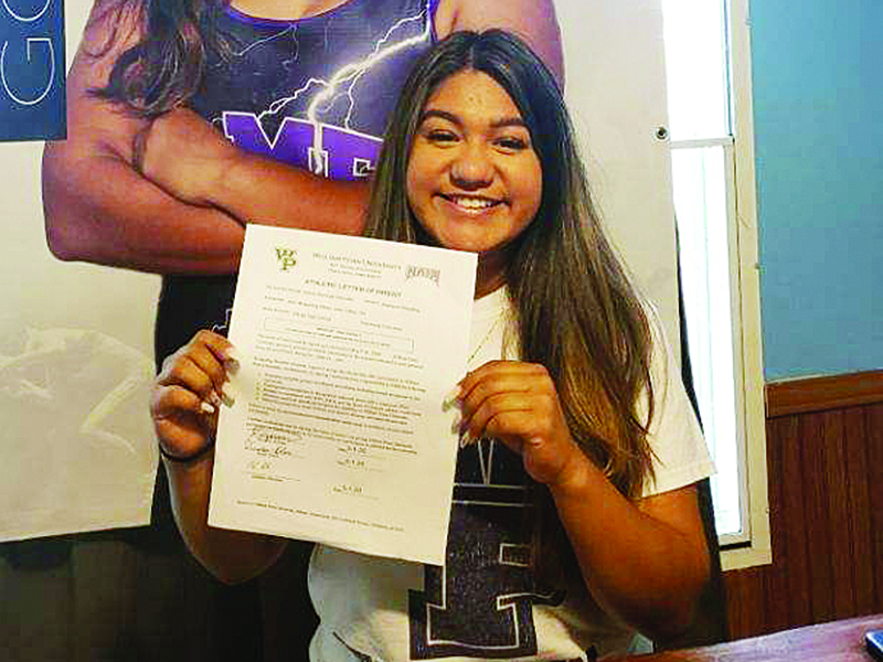 Karina Montoya-Gonzalez accepted a scholarship to attend William Penn University in Iowa and wrestle for the Statesmen.
