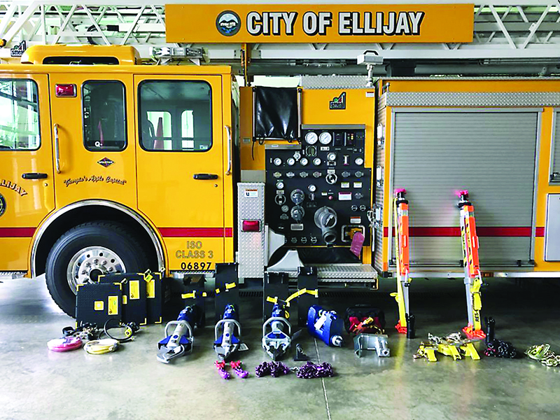 Pictured is new vehicle extrication equipment recently received by the Ellijay Fire Department. The equipment purchase was funded by an Assistance to Firefighters Grant from the Federal Emergency Management Agency (FEMA).