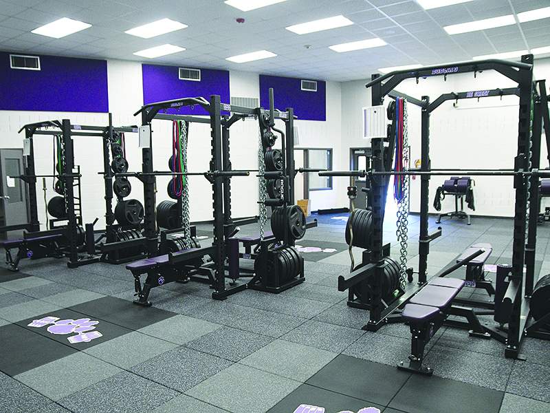 Pictured above are half cages in the new weight room located at the Larry Walker Education Center.