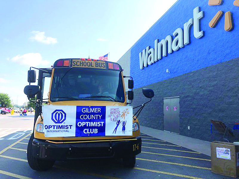 The Gilmer County Optimist Club will bring a school bus to the East Ellijay Walmart for a two-day Stuff the Bus school supply collection event July 31 and Aug. 1.