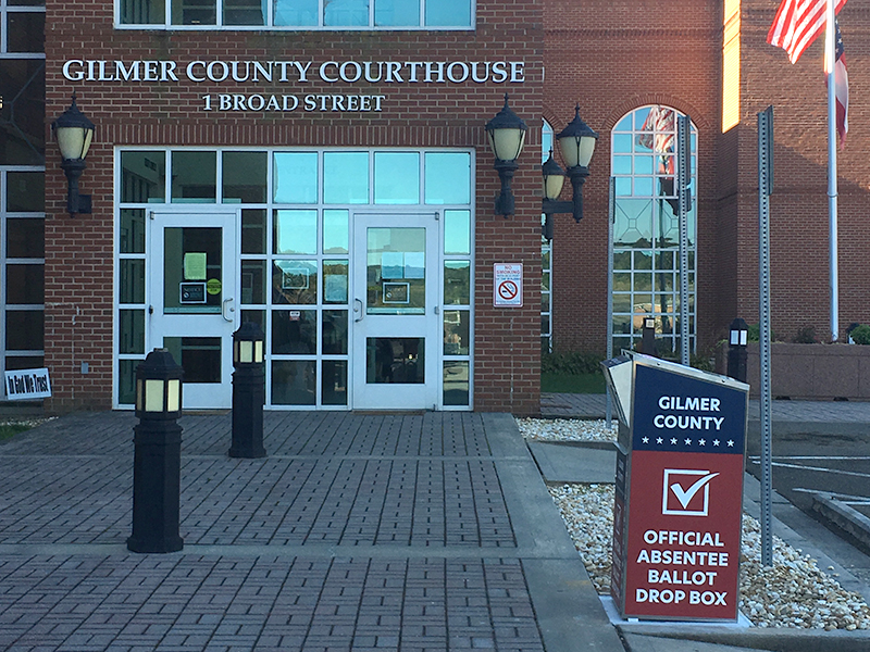 A ballot dropbox has been installed at the Gilmer County Courthouse.