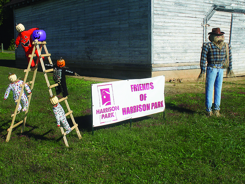 Scarecrows of all sizes and designs are beginning to spring up around Harrison Park, where this year’s Scarecrow Invasion will be on display from  Oct. 10-31.