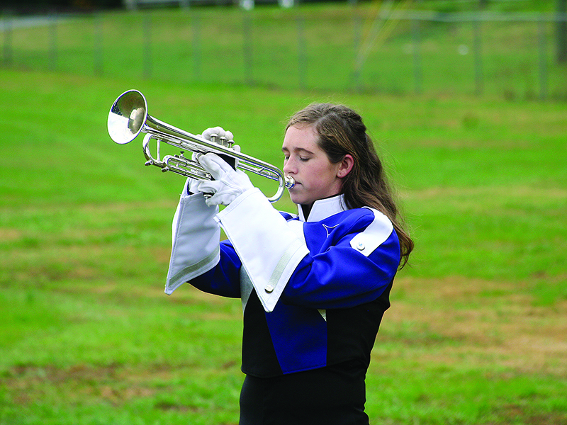 Gilmer High student Sydney Eadie was one of four buglers who played “Taps” in sucession at the event. 