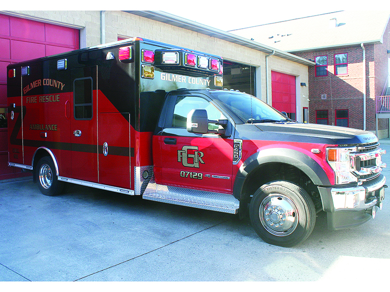 New ambulance recently put into service by Gilmer County Public Safety.