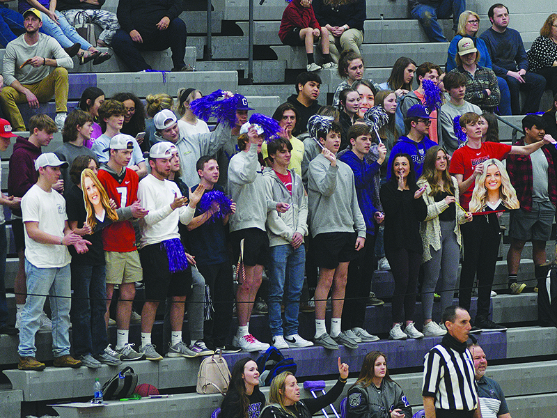 GHS students cheer on the Lady Cats.