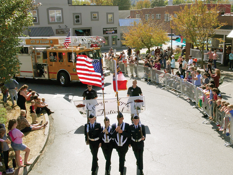 The second weekend of the 51st annual Georgia Apple Festival saw 28,500 attending the event at the Lions Club Fairgrounds Saturday and Sunday, Oct. 15-16. Above, a parade through downtown Ellijay kicks off the second festival weekend. 