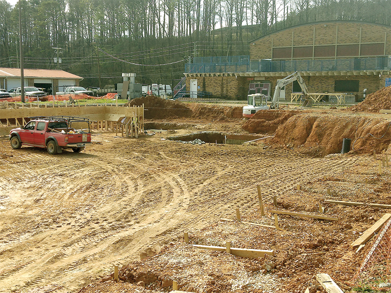 Pool construction underway