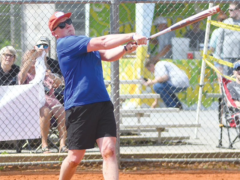 Gilmer Sheriff’s Deputy Josh Perigo ripped a base hit in the third inning and later scored.