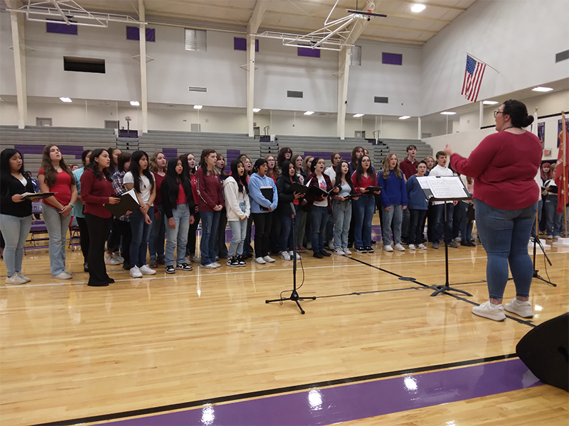 The Gilmer High School Chorus performs under the direction of Camden Pruitt.