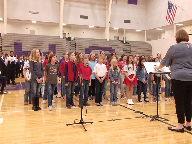 The Ellijay Elementary School Chorus performs under the direction of Katie Mayfield.