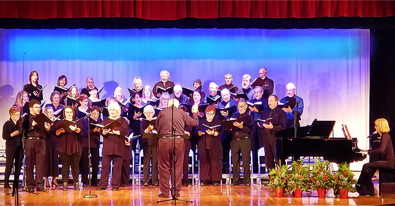 The Gilmer Arts Community Chorus, pictured, will be joined by the Clear Creek Middle School Chorus for a program of choral works and Christmas favorites at the Ellijay Elementary School Auditorium.