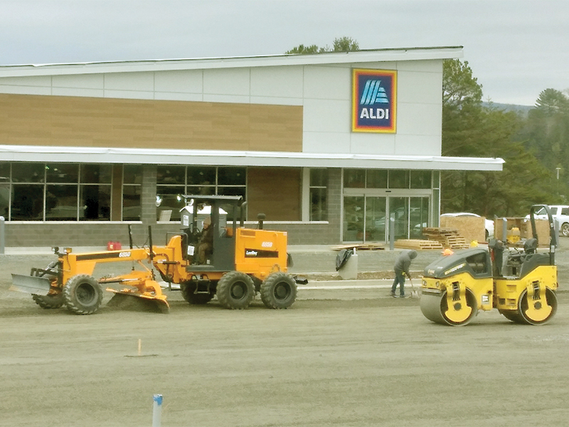 Construction of an Aldi supermarket in East Ellijay nears completion, but the opening of the store could be delayed due to the long wait time for a power transformer. 