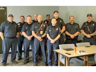 Members of the first graduating class of Gilmer Fire and Rescue’s new Company Officer Development Academy (CODA) are pictured after completing the 15-week training program. Pictured, from left: Robert Padgett, Mark Glover, Christopher Harrell, Geoffrey Daves, Terrance Evans, Michael Schminky, Tiffany Czirok, Michael Dockery, William Sergent and Colton Prather. CODA graduate Jessica Perkins is not pictured. 