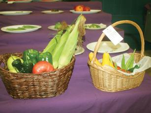 Pictured are some of the fresh vegetables entered in last year’s Gilmer County Fair exhibit competition. 